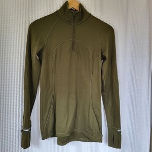 Lululemon green slim fit half zip pullover winter